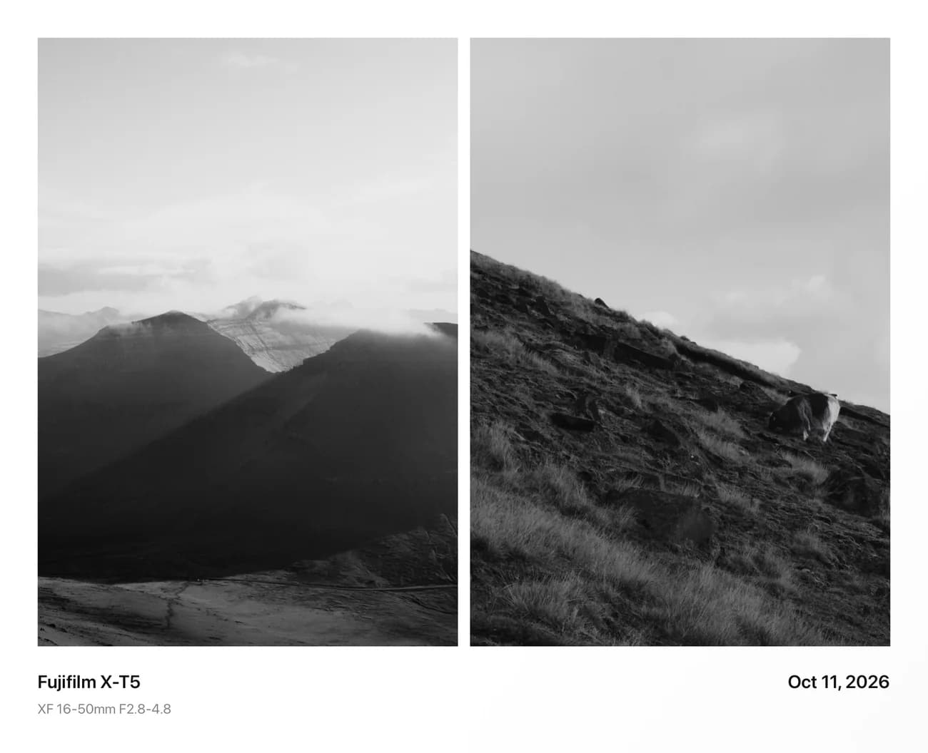 Two mountain photos side by side