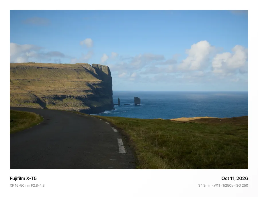 A road along the coast, framed in Classic